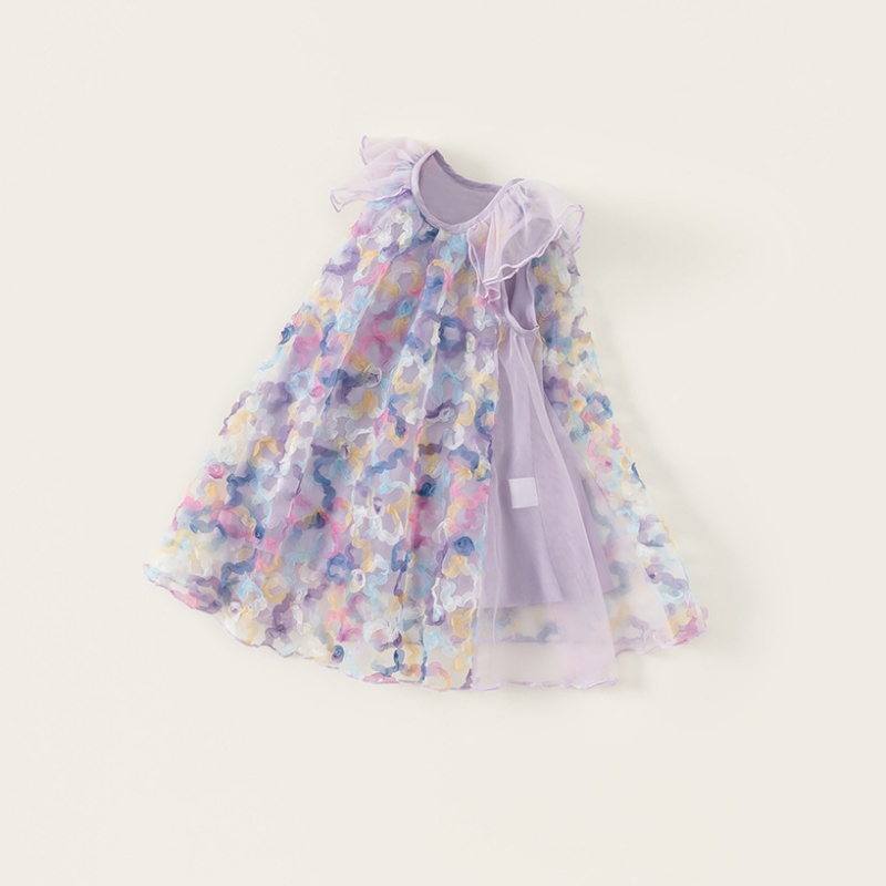 Baby Toddler Girls Purple Mesh Dress