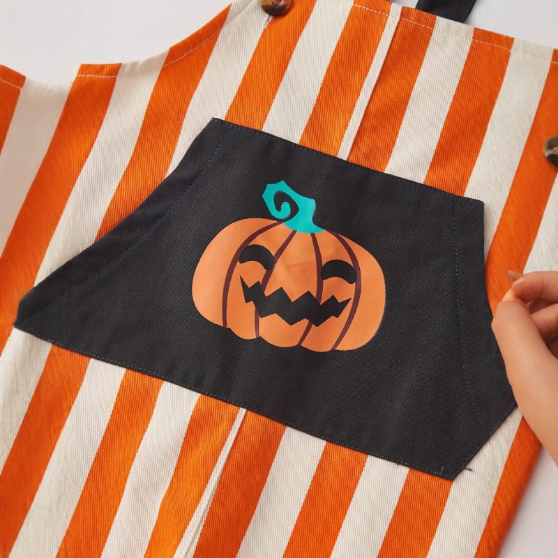 Baby Halloween Funny Pumpkin Printed Overalls