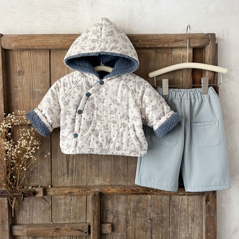 Baby Girl Small Floral Hooded Cotton Jacket