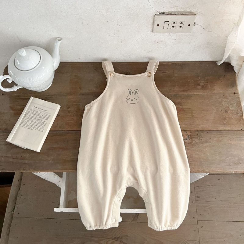 Baby Pink Striped Rabbit Overalls