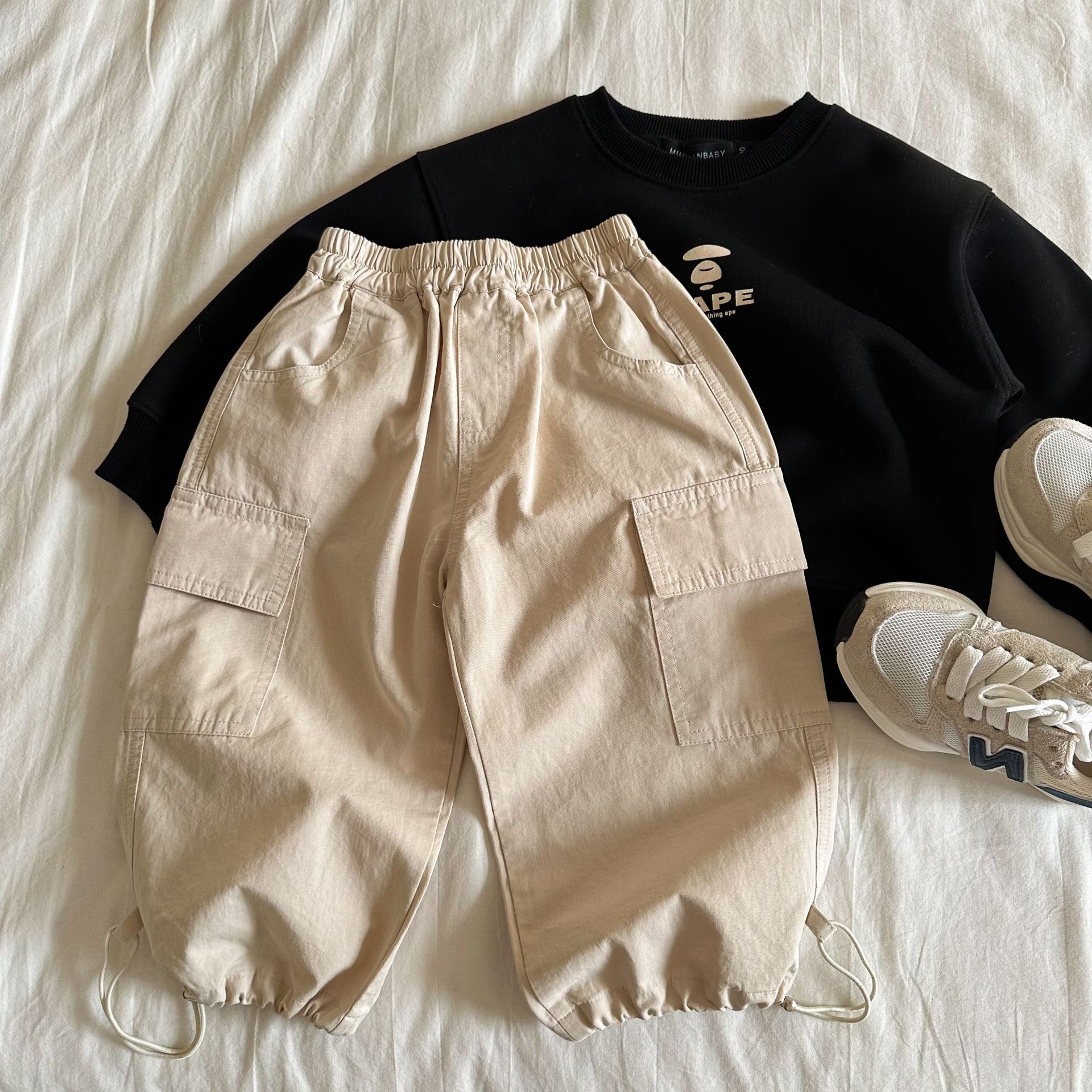 Toddler Solid Color Worker Pocket Pants