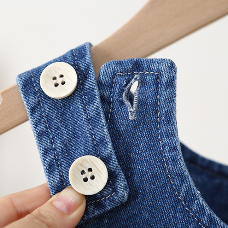 Baby Toddler Mushroom Print Ruffle Denim Overalls