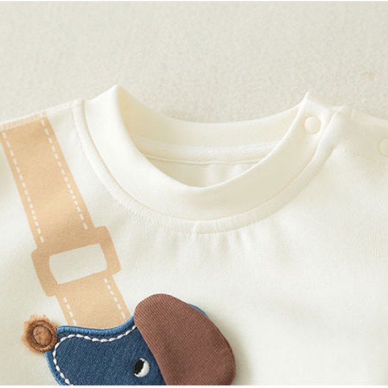 Baby Dog Backpack Print Romper