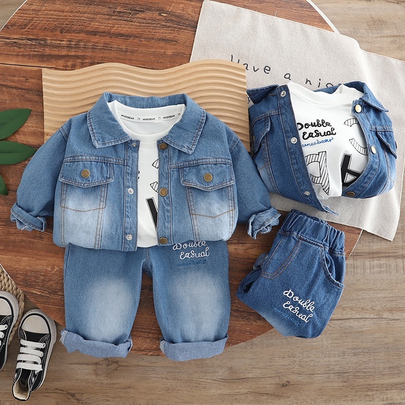 3-Piece Baby Toddler Gradient Denim Set