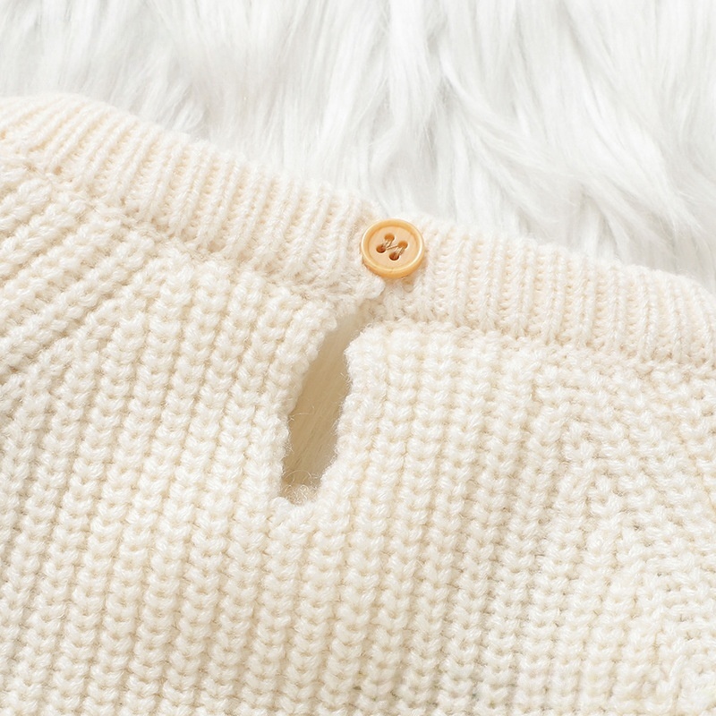 Baby Halloween Pumpkin Embroidered Sweater Rompers