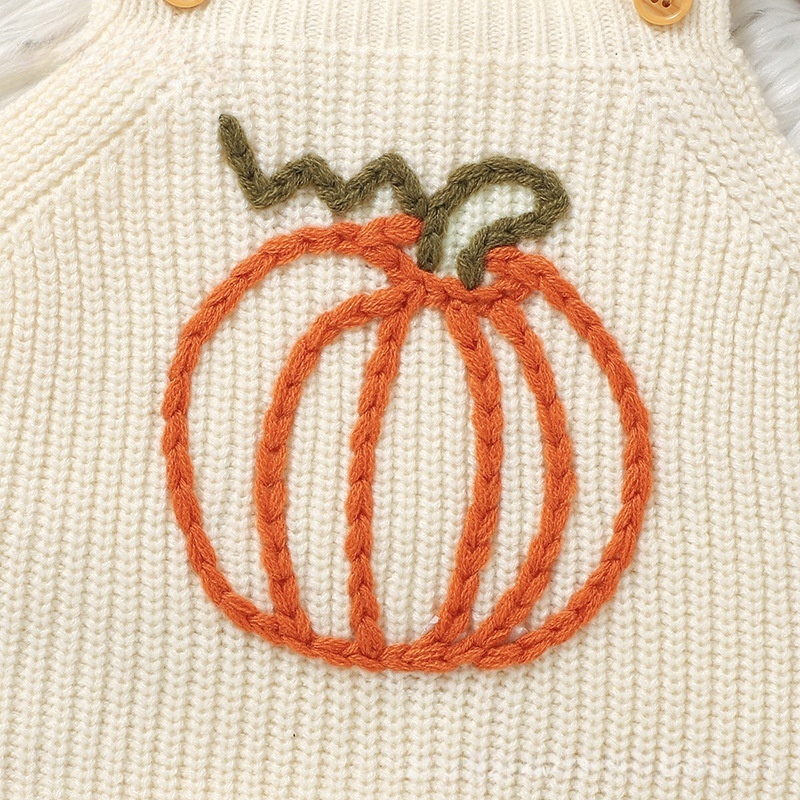 Baby Halloween Pumpkin Print Sweater Overalls