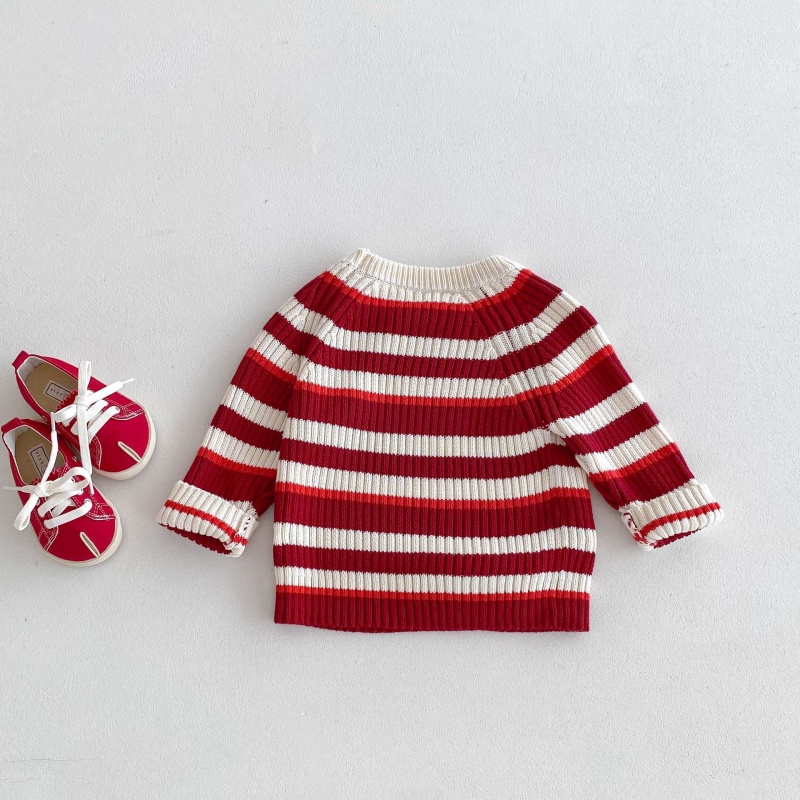 Baby Toddler Red Striped Sweater
