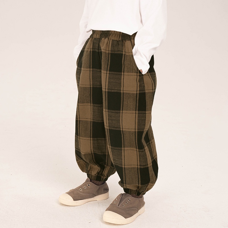 Kids' Plaid Print Casual Pants