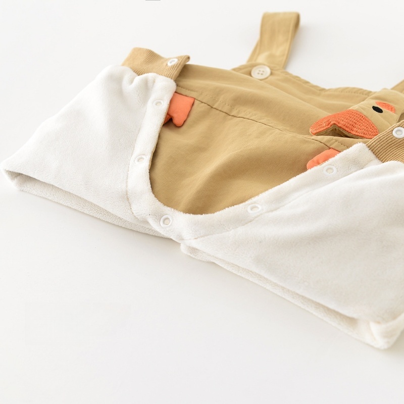 Baby Toddler Fleece-Lined Duck Sweatshirt & Overalls