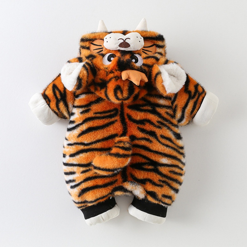 Baby Fleece-Lined Tiger Romper