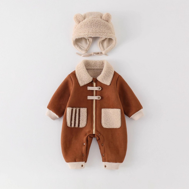 2-Piece Baby Fleece Hat Romper