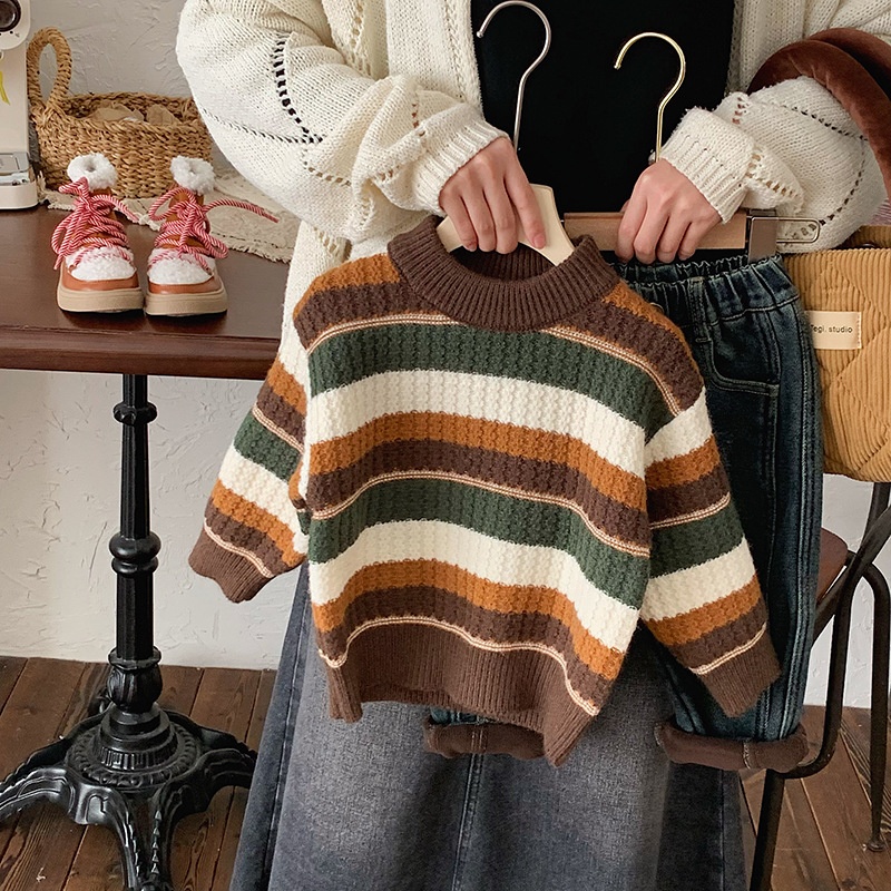 Baby & Kids' Boys' Warm Striped Sweater