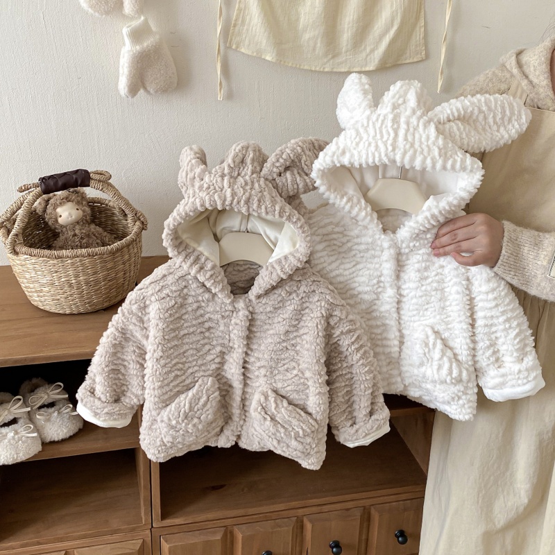 Baby & Kids Rabbit Ear Fuzzy Outerwear