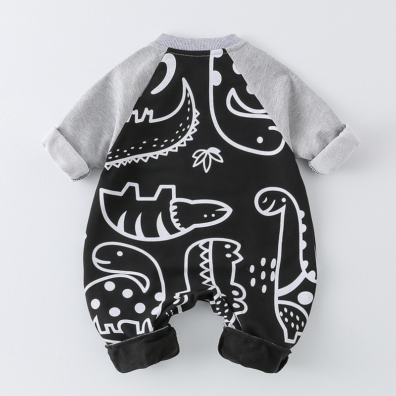 Baby Toddler Crocodile Print Color-Block Romper