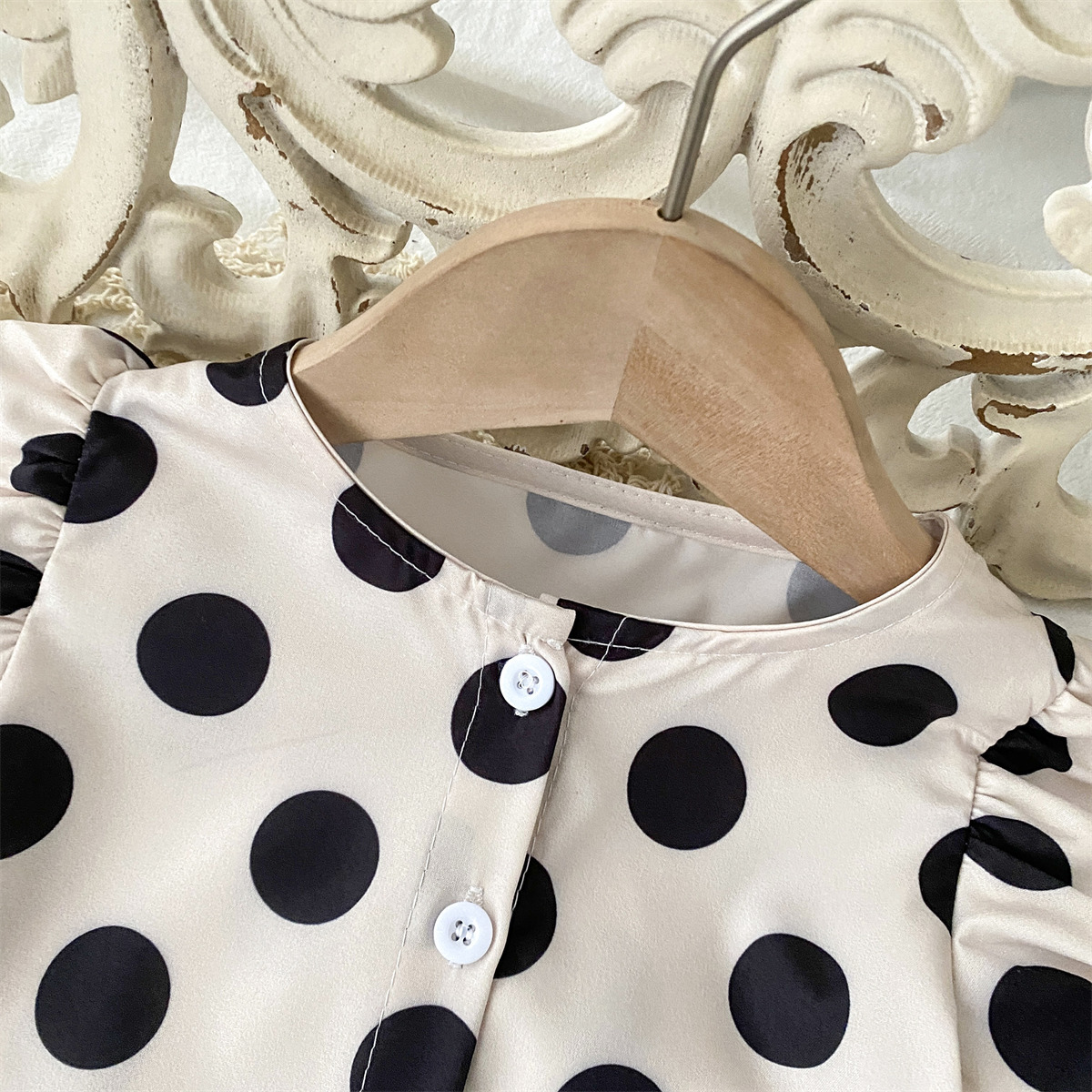 Toddler Kid Girl Beige Dot 2-piece Set
