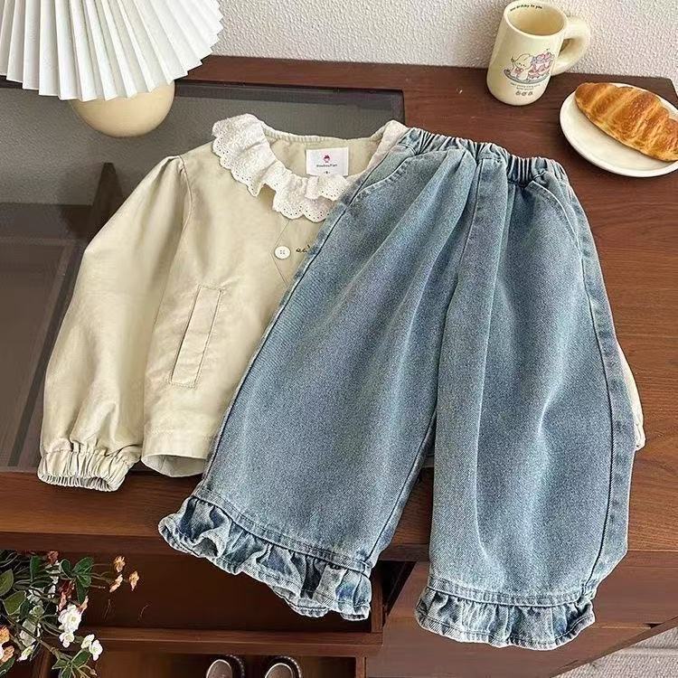Toddler Kids Girl Denim Loose Pants