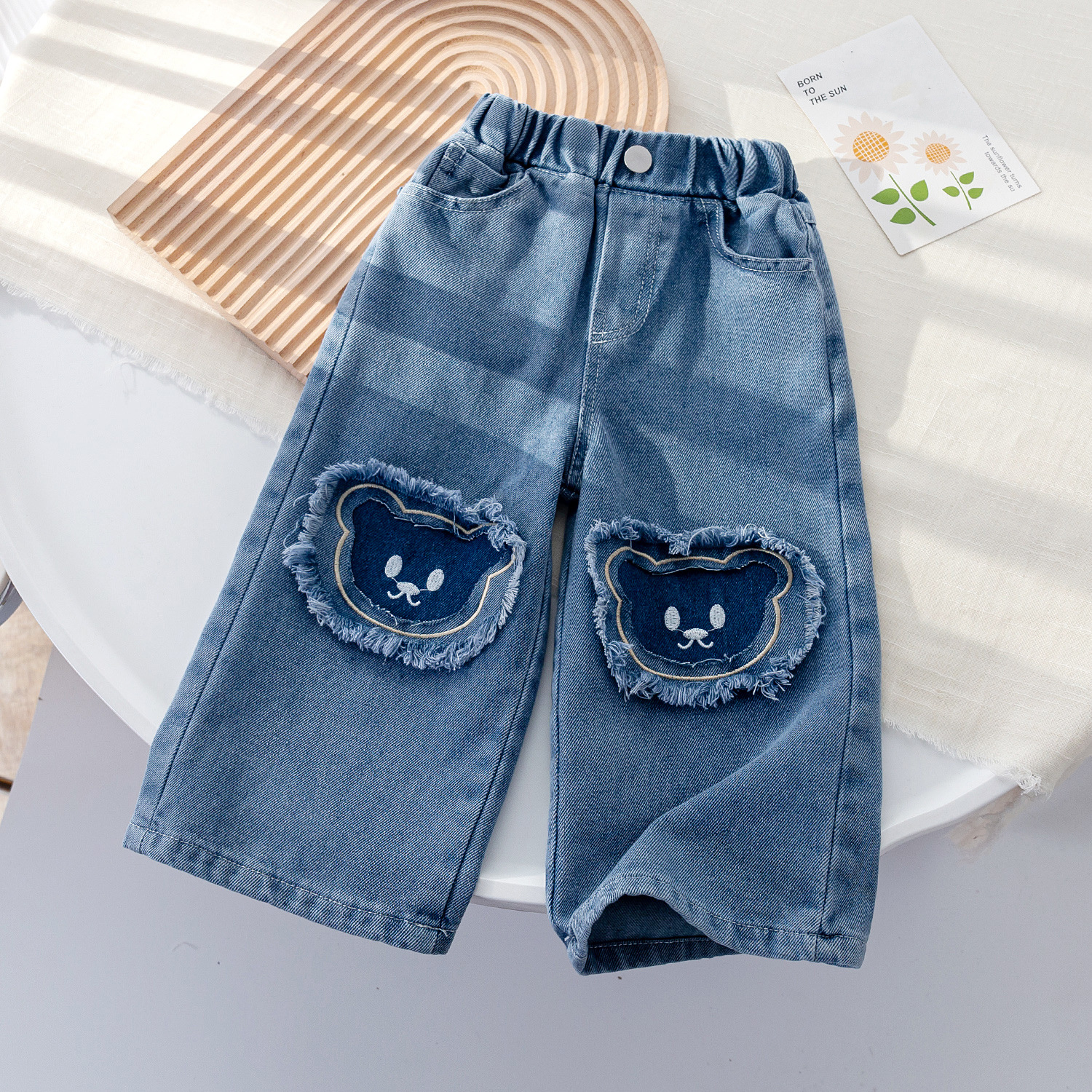 Baby Toddler Bear Denim Casual Pants