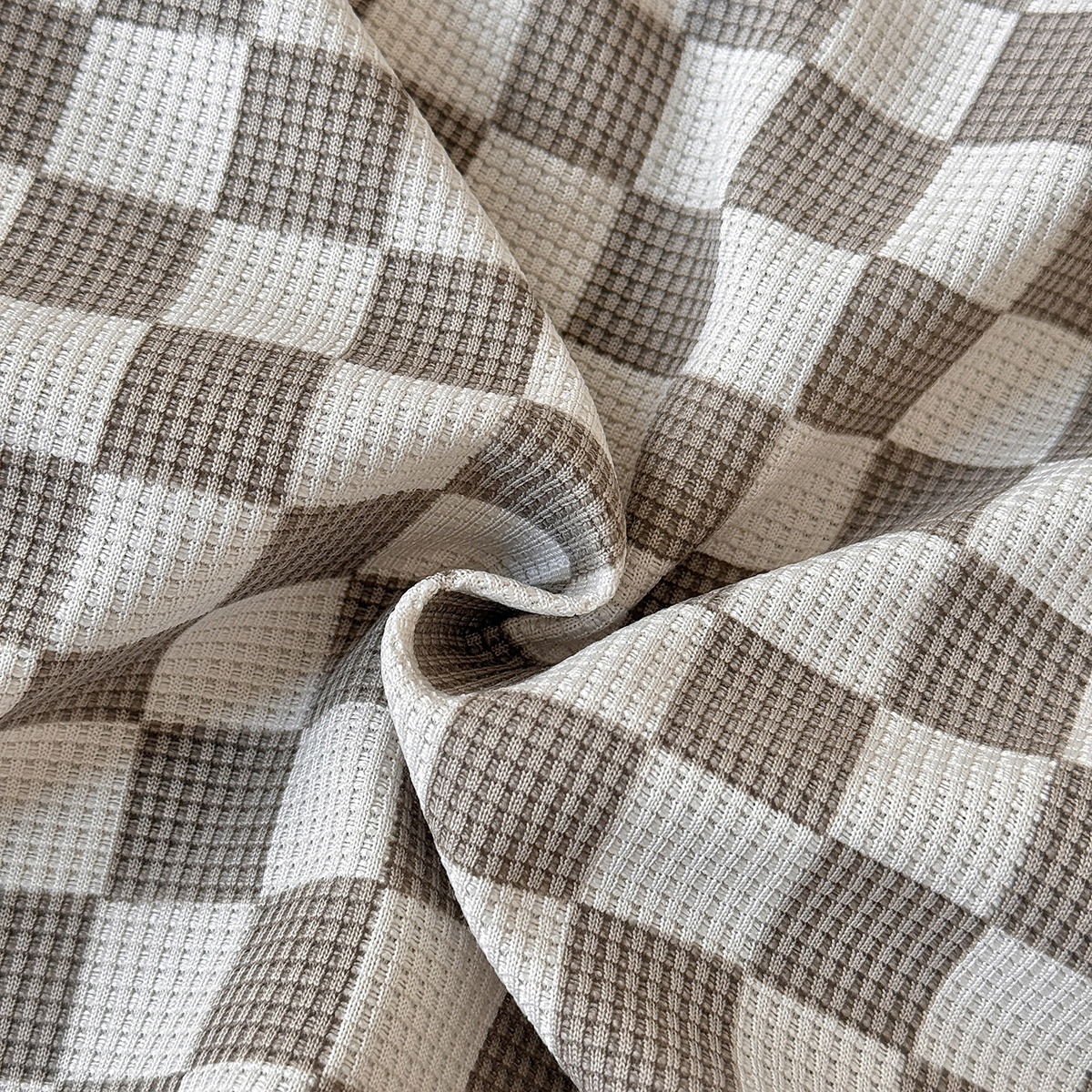 Baby 2-Piece Checkerboard Pattern Waffle Set