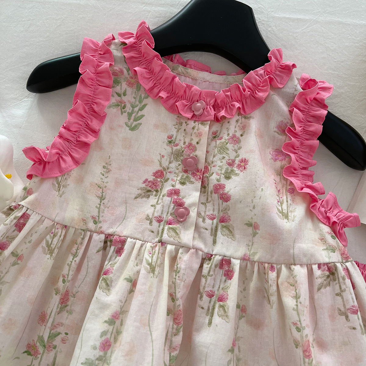 Toddler & Kids Flowers Frilled Edge  2-Piece Set
