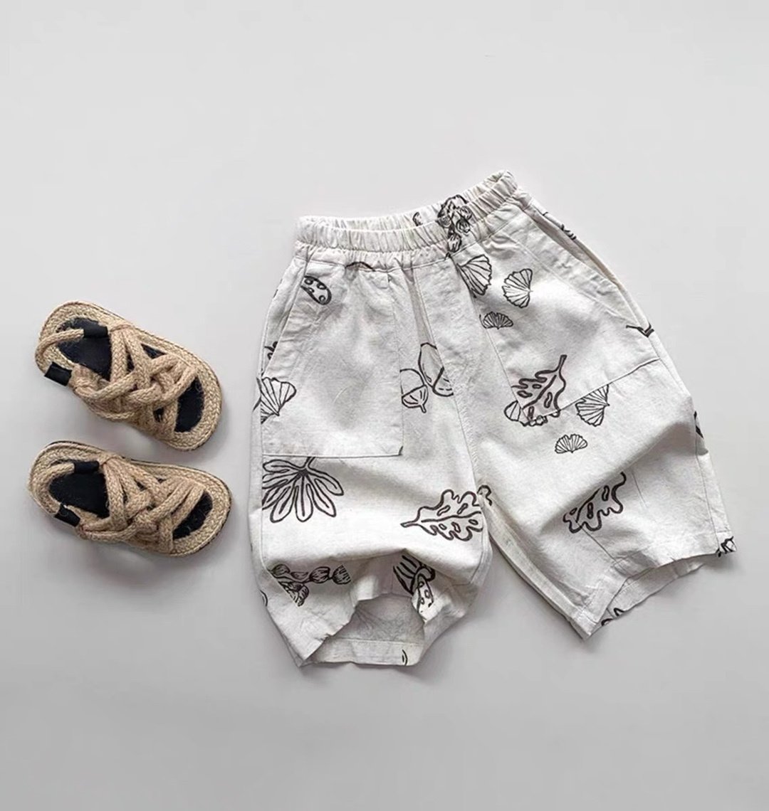 Kids Minimalist Leaf Hazelnut Shorts