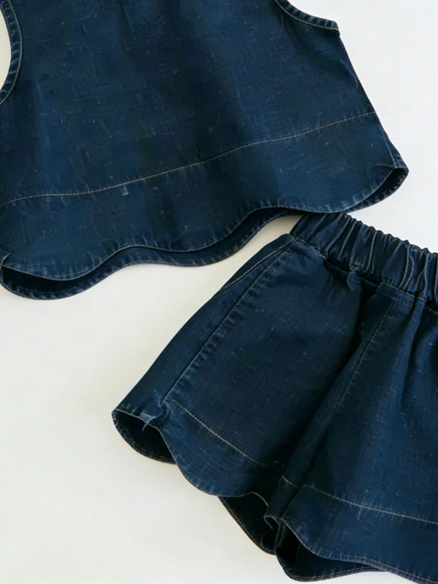 Baby Toddler Denim Vest and Shorts Set