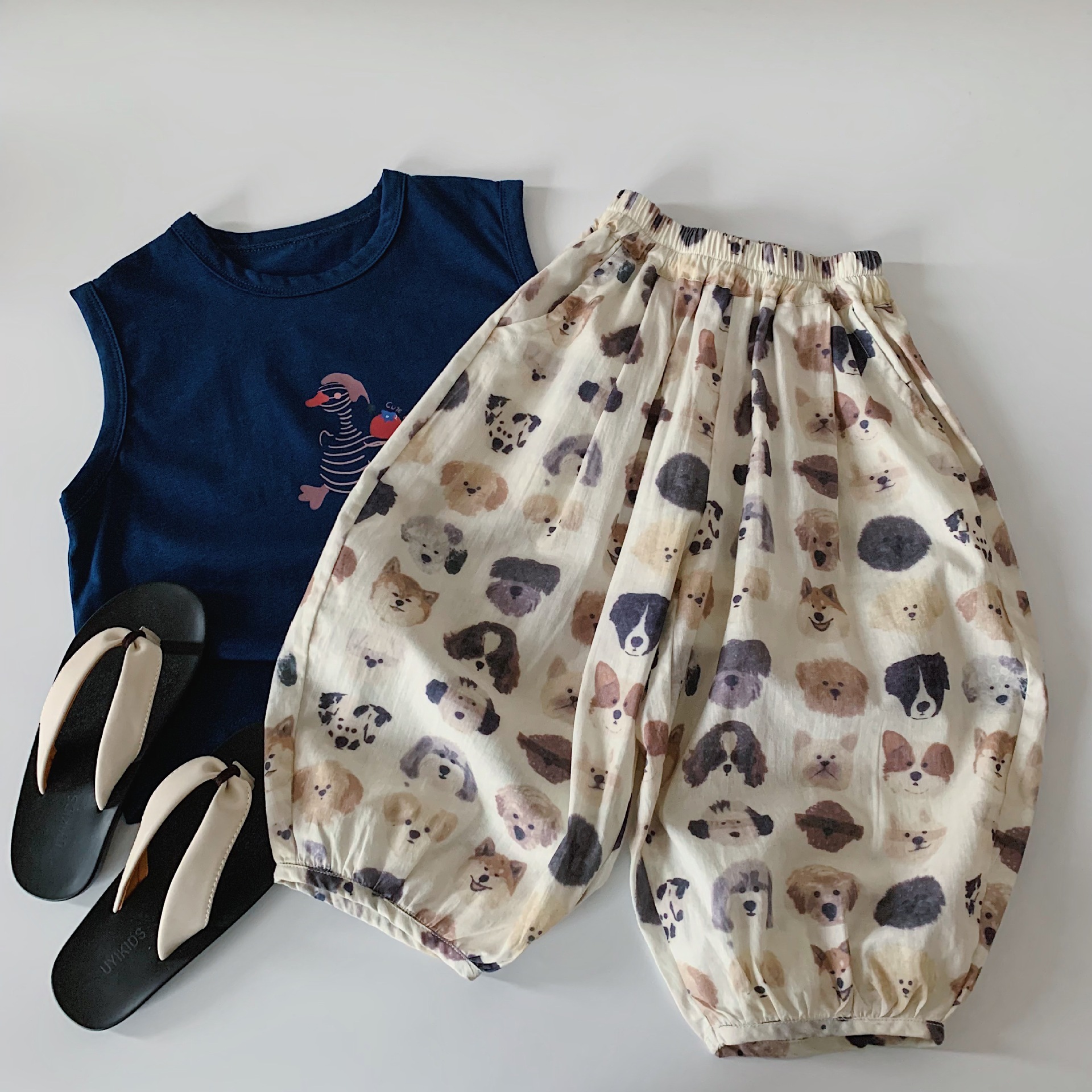 Toddler Dog Print Cuffed Pants