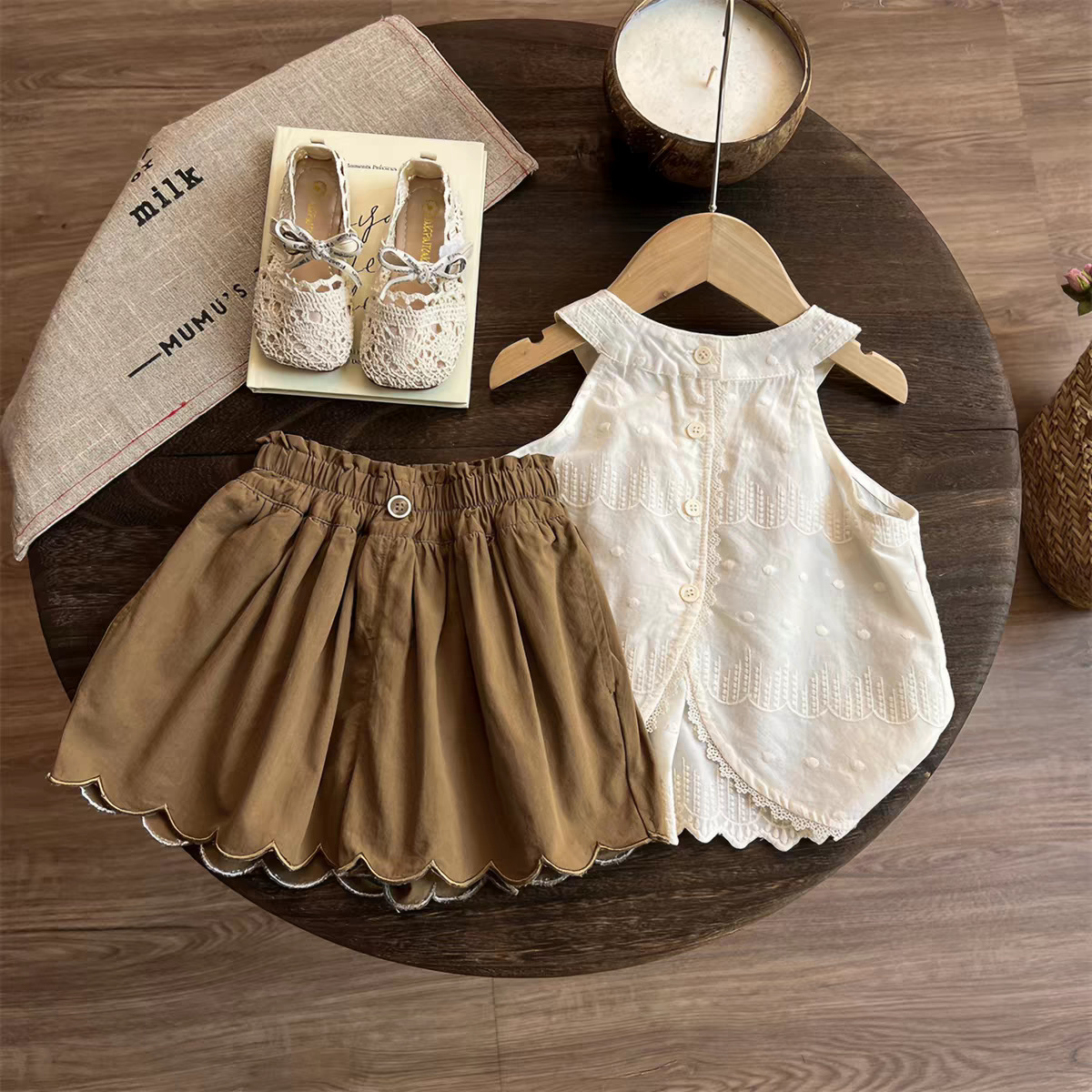 2-Piece Toddler Girls' Halter Shorts with Lace Set