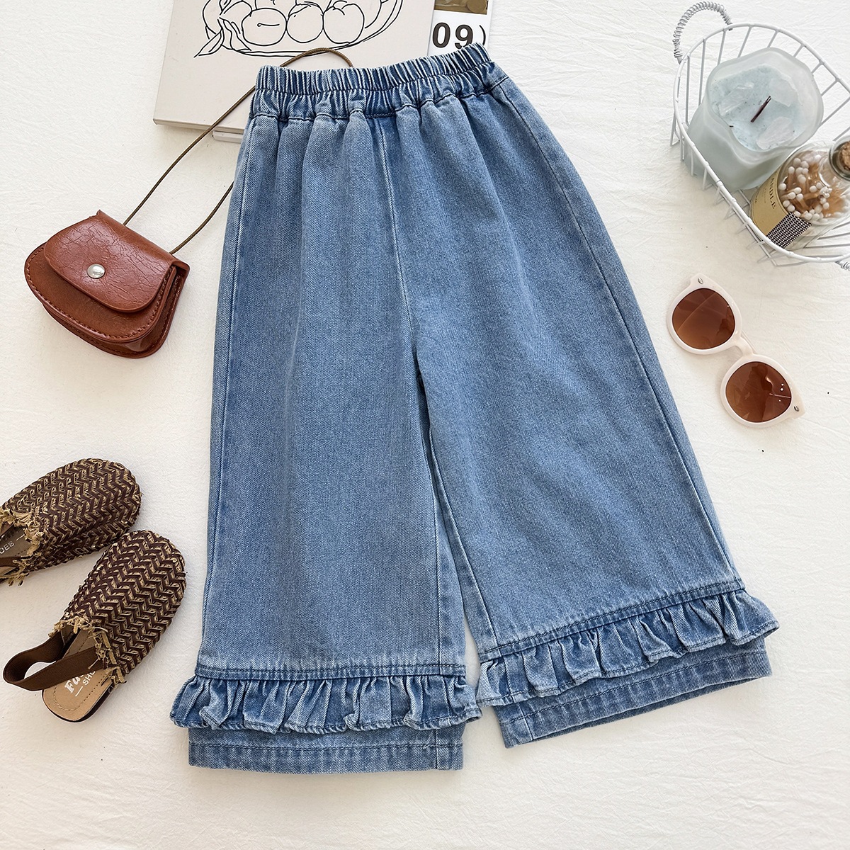 Baby& Kid Denim Vest Top and Pants Set