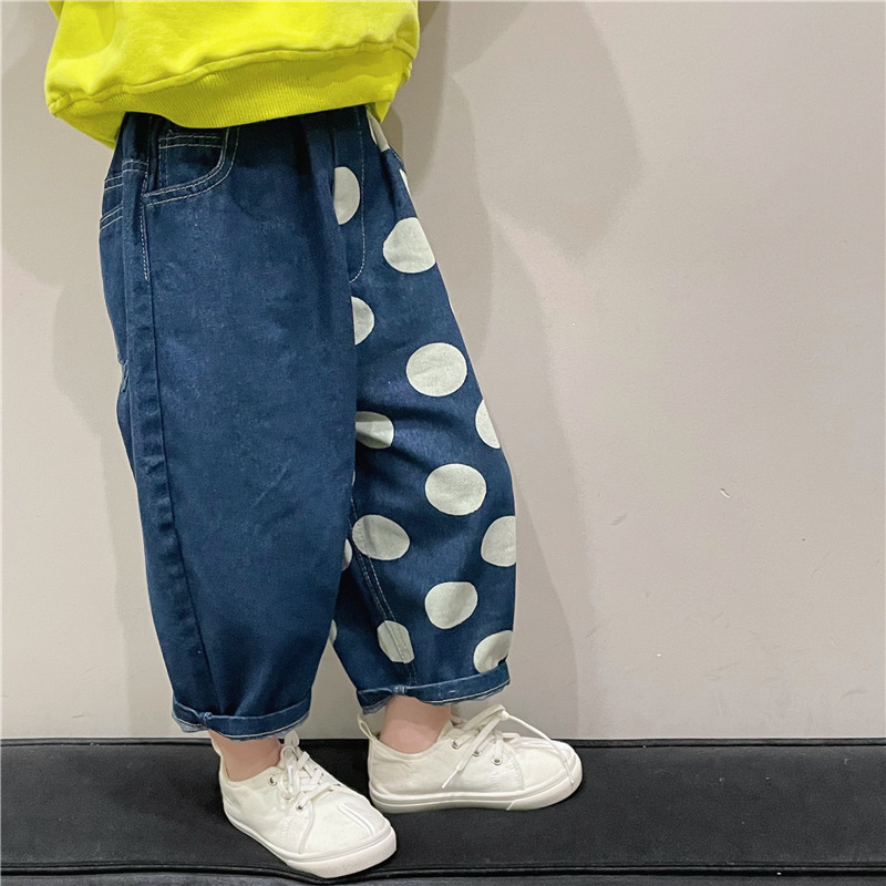 Baby& Kid Patchwork Dot Jeans