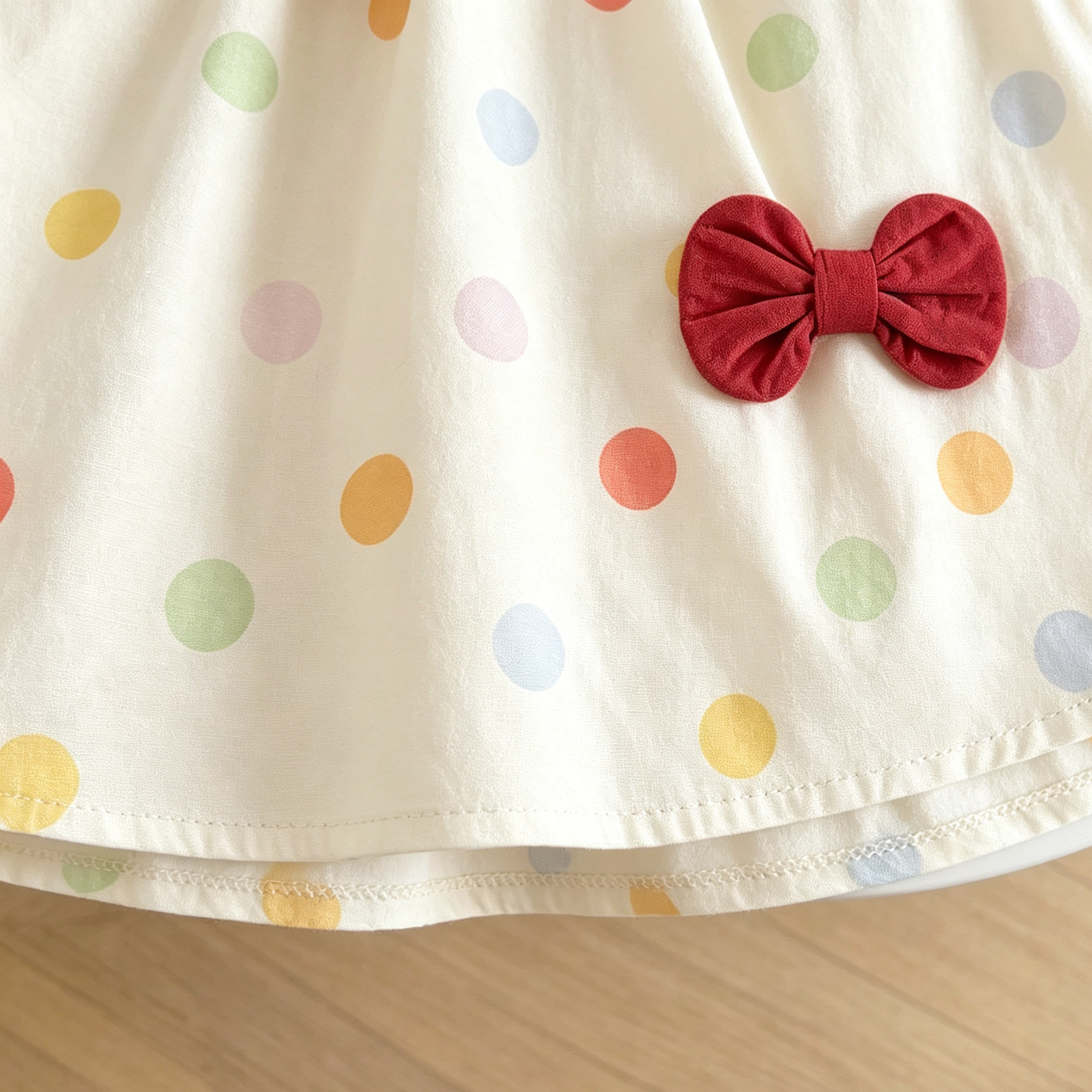 Kids Colorful Dot Bow Top and Ruffles Pants Sets