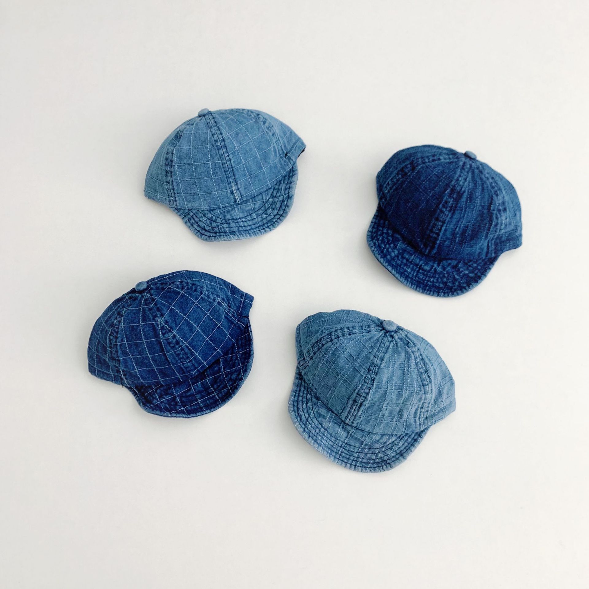 Baby Grid Soft-Brimmed Denim Baseball Hat