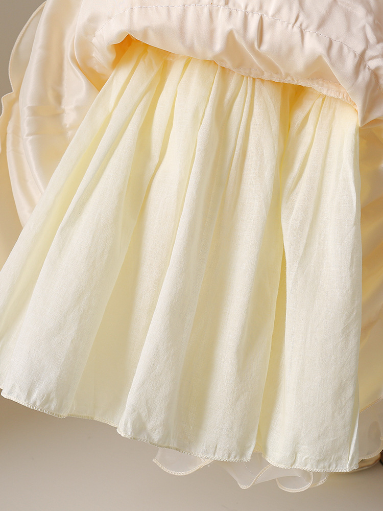Kids Flower Bow Vest Tulle Dress