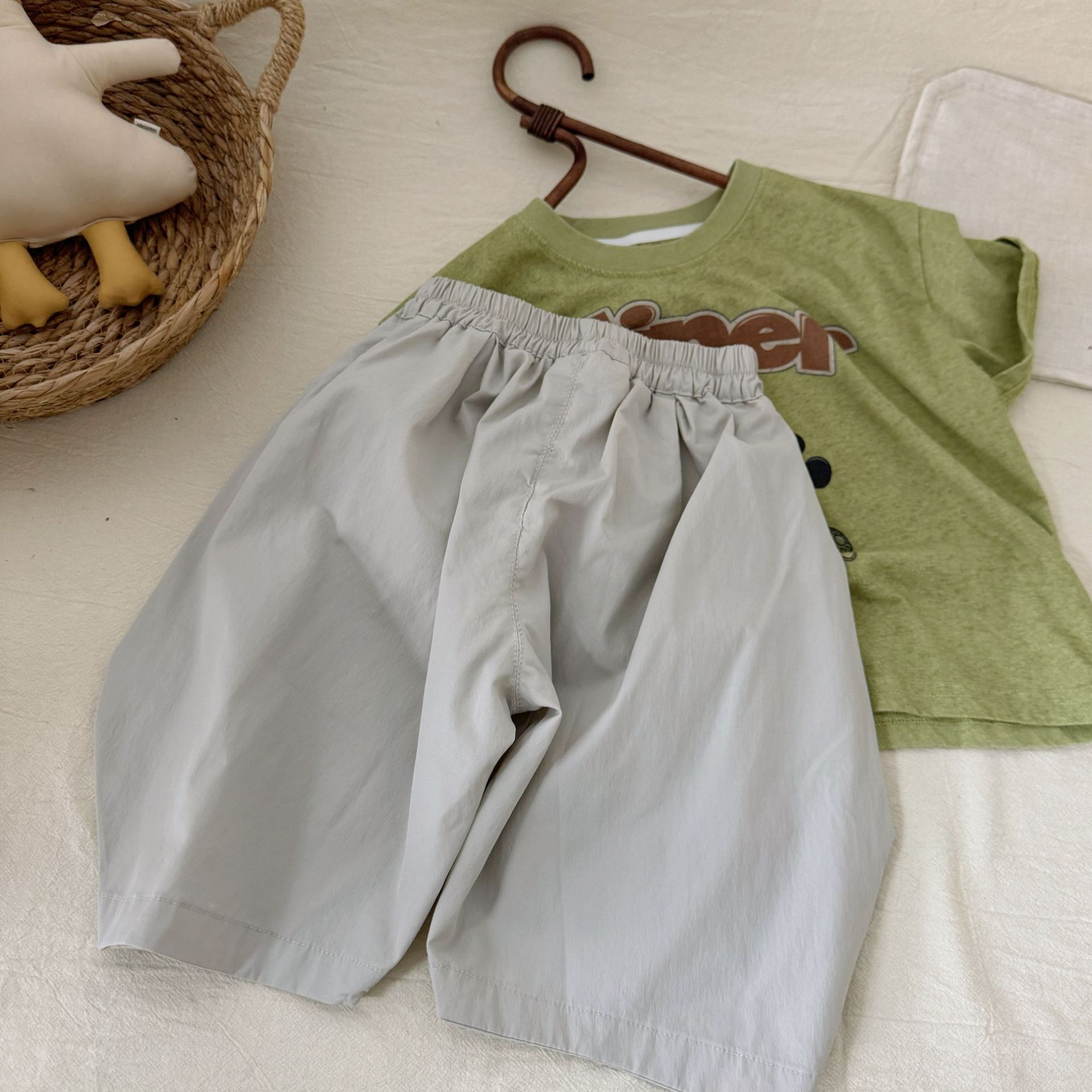Kids Cartoon Puppy Embroidery Lantern Pants