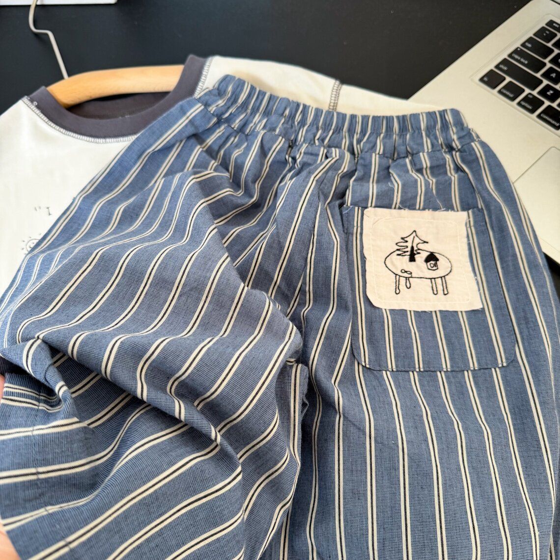 Kids Blue White Stripes Pants