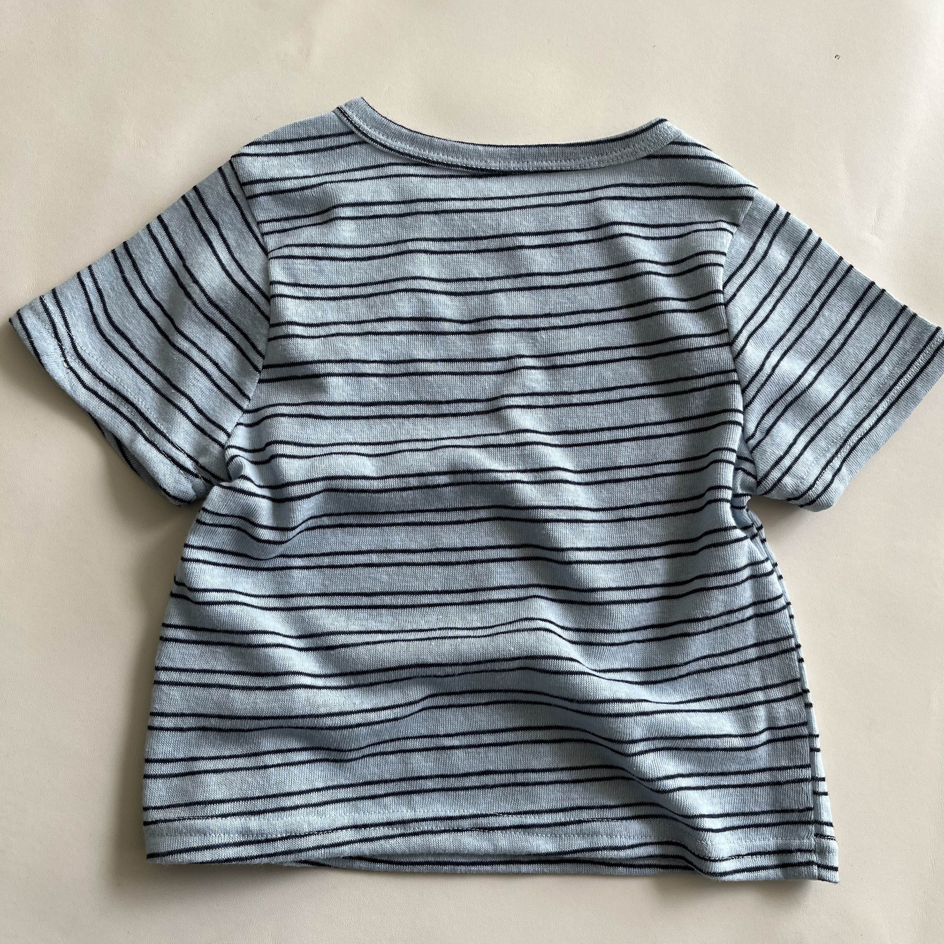 Kids Striped Short-Sleeve Scarf Top