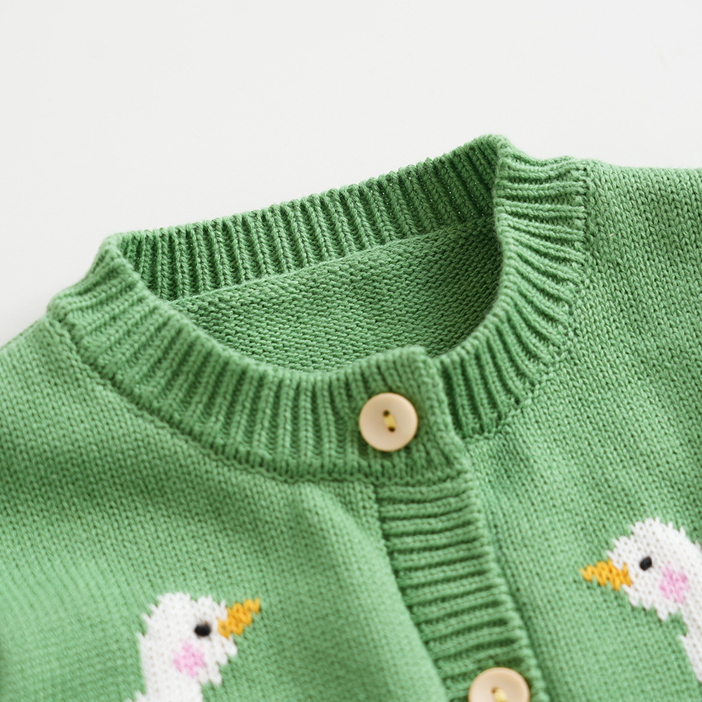 Kids Duck Knitted Cardigan Sweater