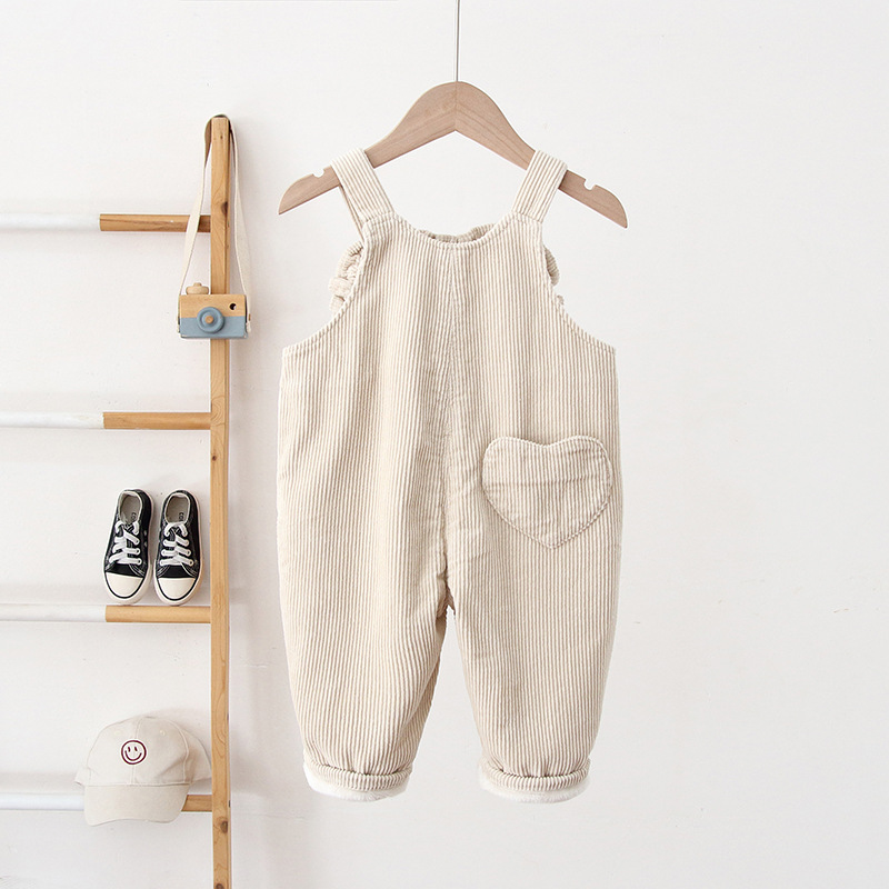 Baby Toddler Heart Fleecing Overalls