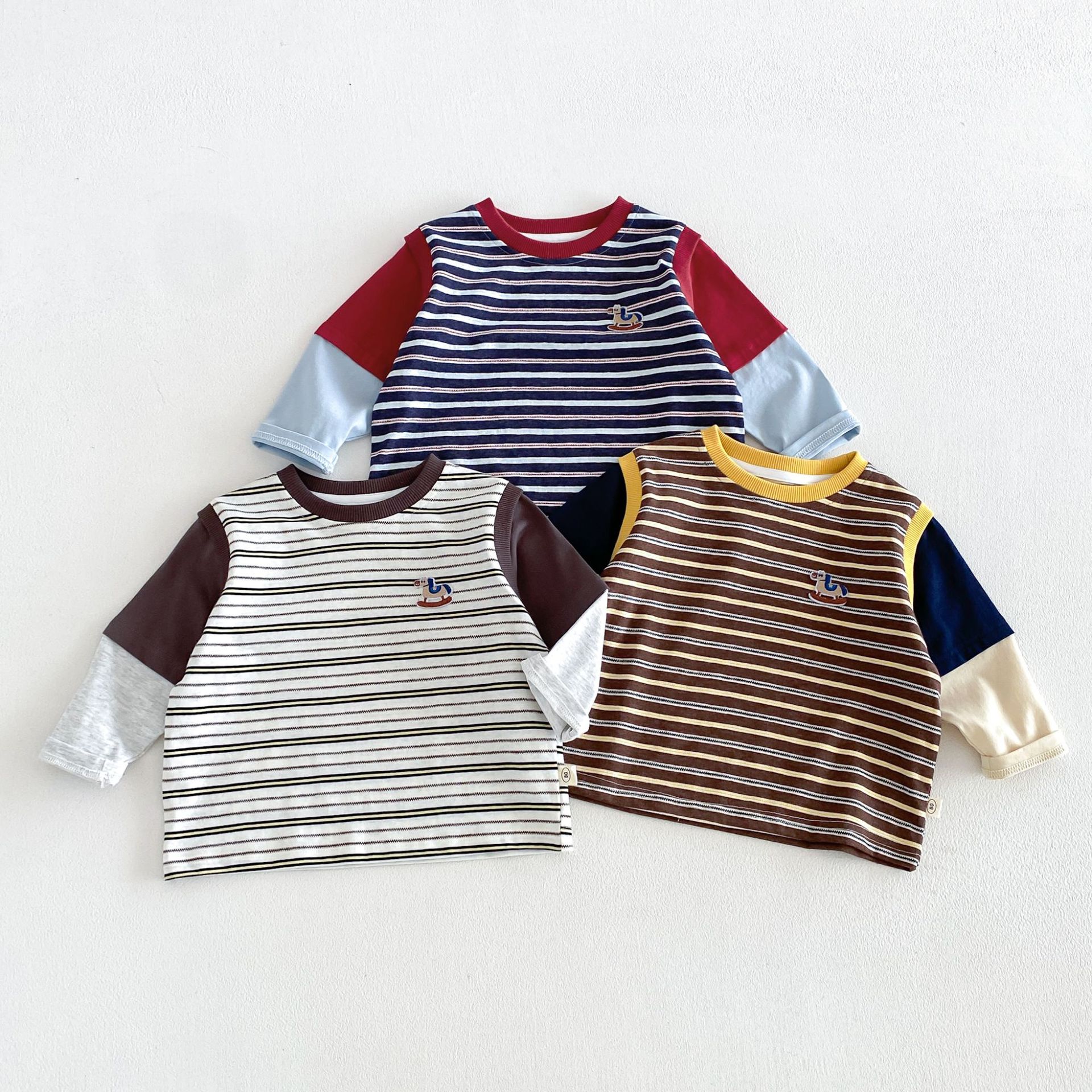 Kids Contrasting Colors Stripe T-shirt