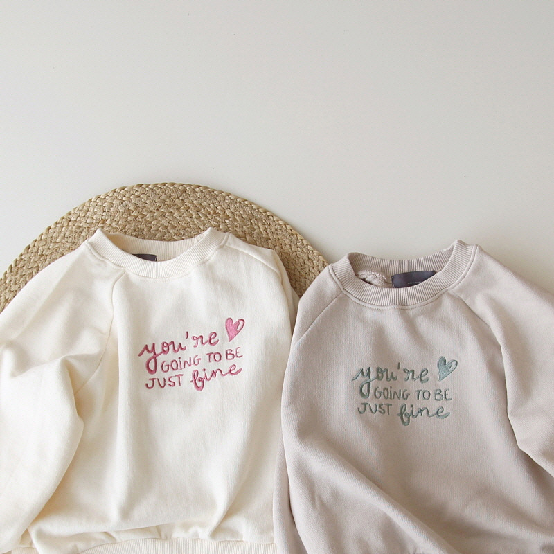 Kids Letter Embroidery Crew Neck Oversized Sweatshirt
