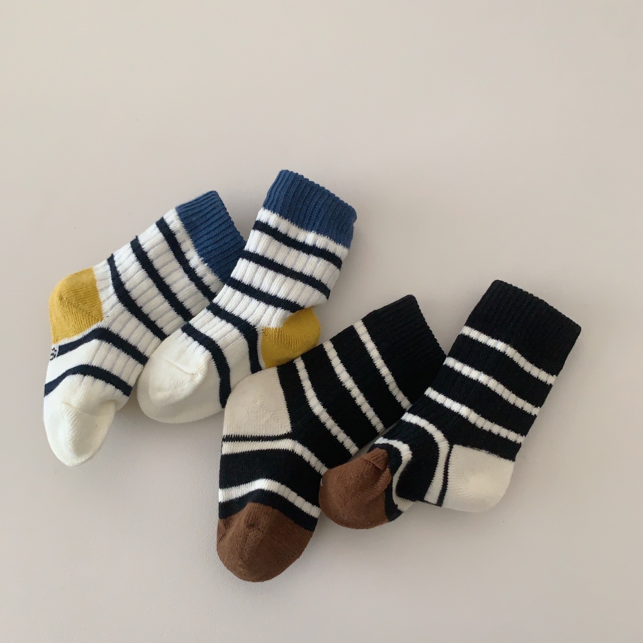 Baby Toddler Color Blocking Striped Mid-Calf Socks