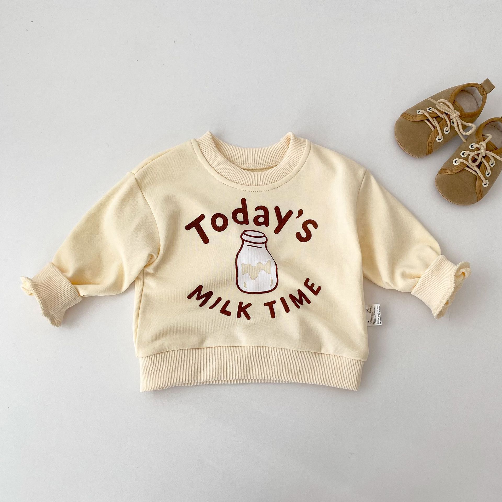 TODAY'S MILK TIME Baby Toddler Sweatshirt and Smiley Face Pants Set
