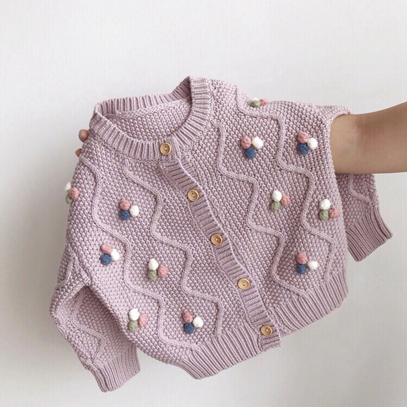 Kids Colorful Beans Wave Crew Neck Sweater 