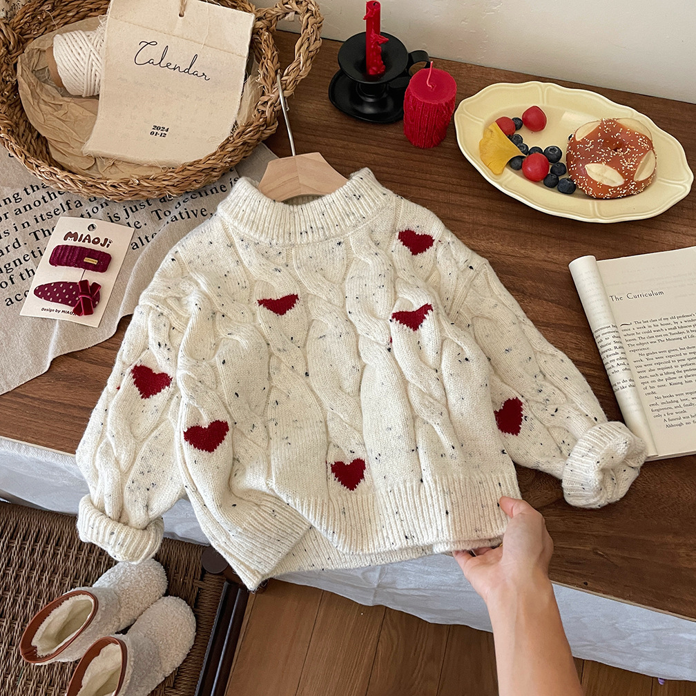 Kids Heart Knitting Sweater