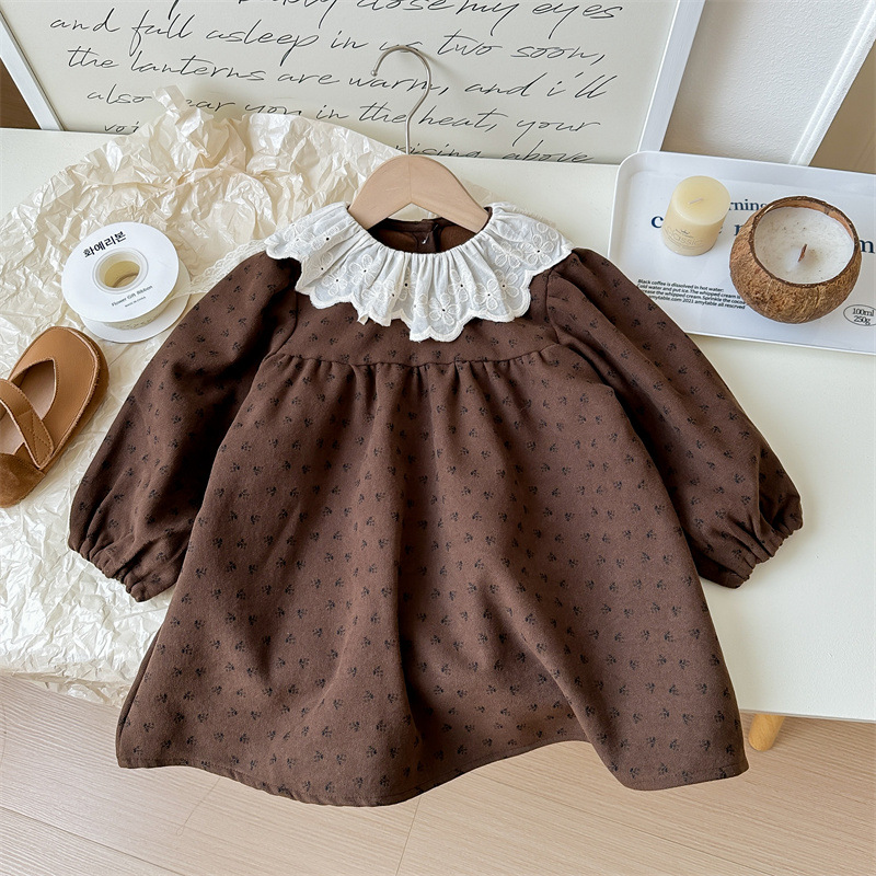 Kids Floral Knit Outerwear and Dress 2-Piece Set