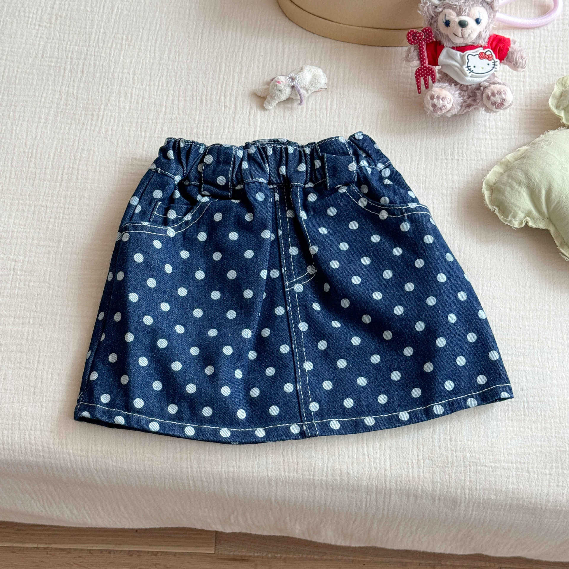 Kids Polka Dot Apple Pattern Skirt