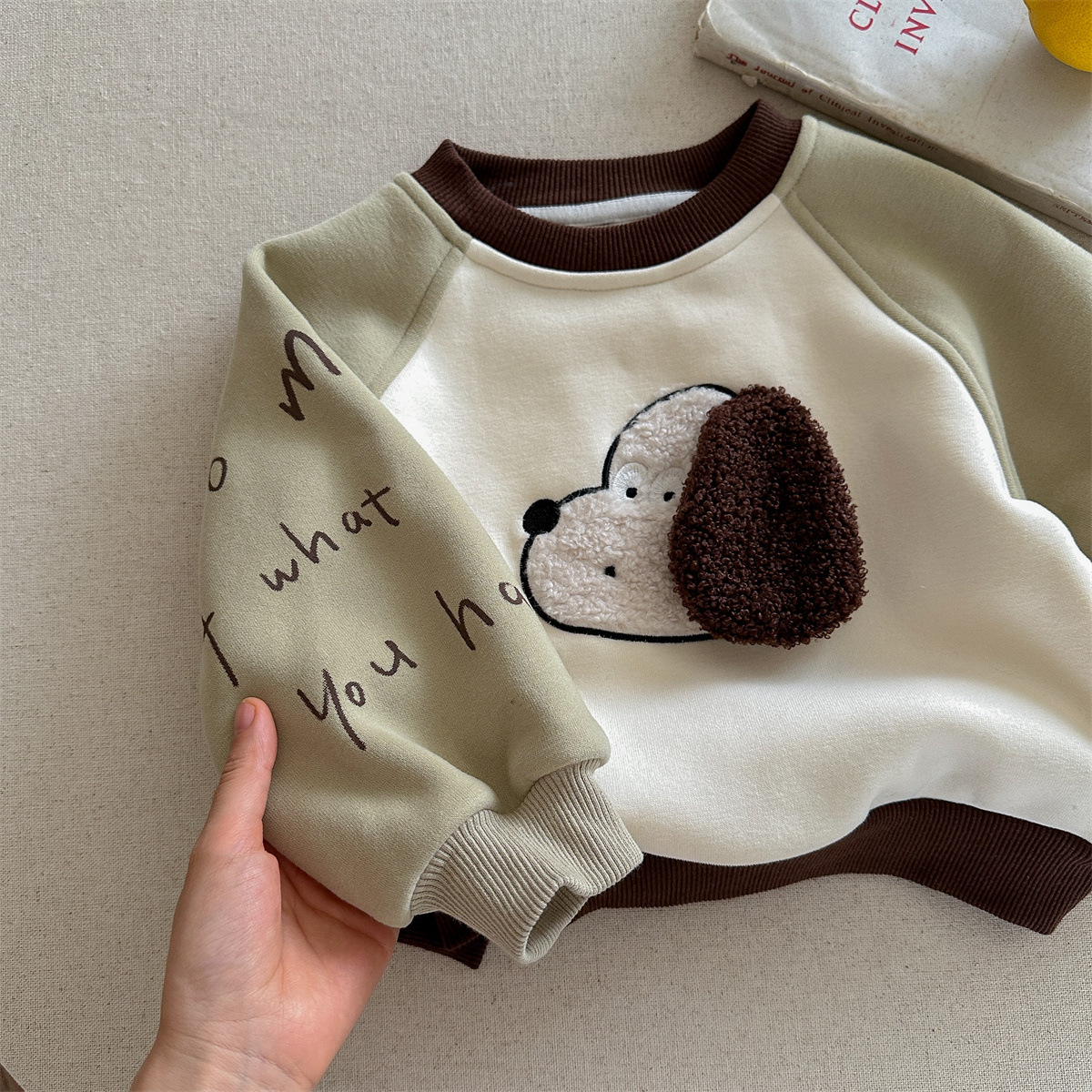 Kids Contrasting Colors Crew Neck Sweatshirt