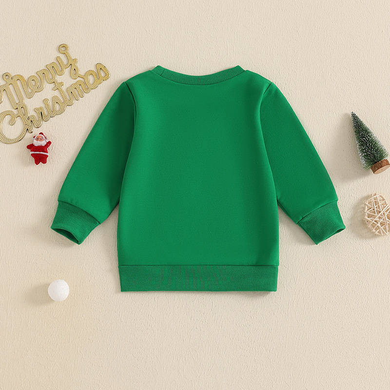 Baby Letter Gingerbread Man Embroidery Sweatshirt