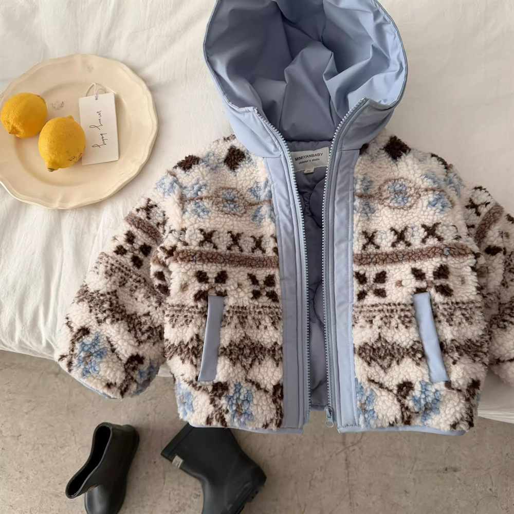 Kids Snowflake Jacquard Lamb Fleece Outerwear