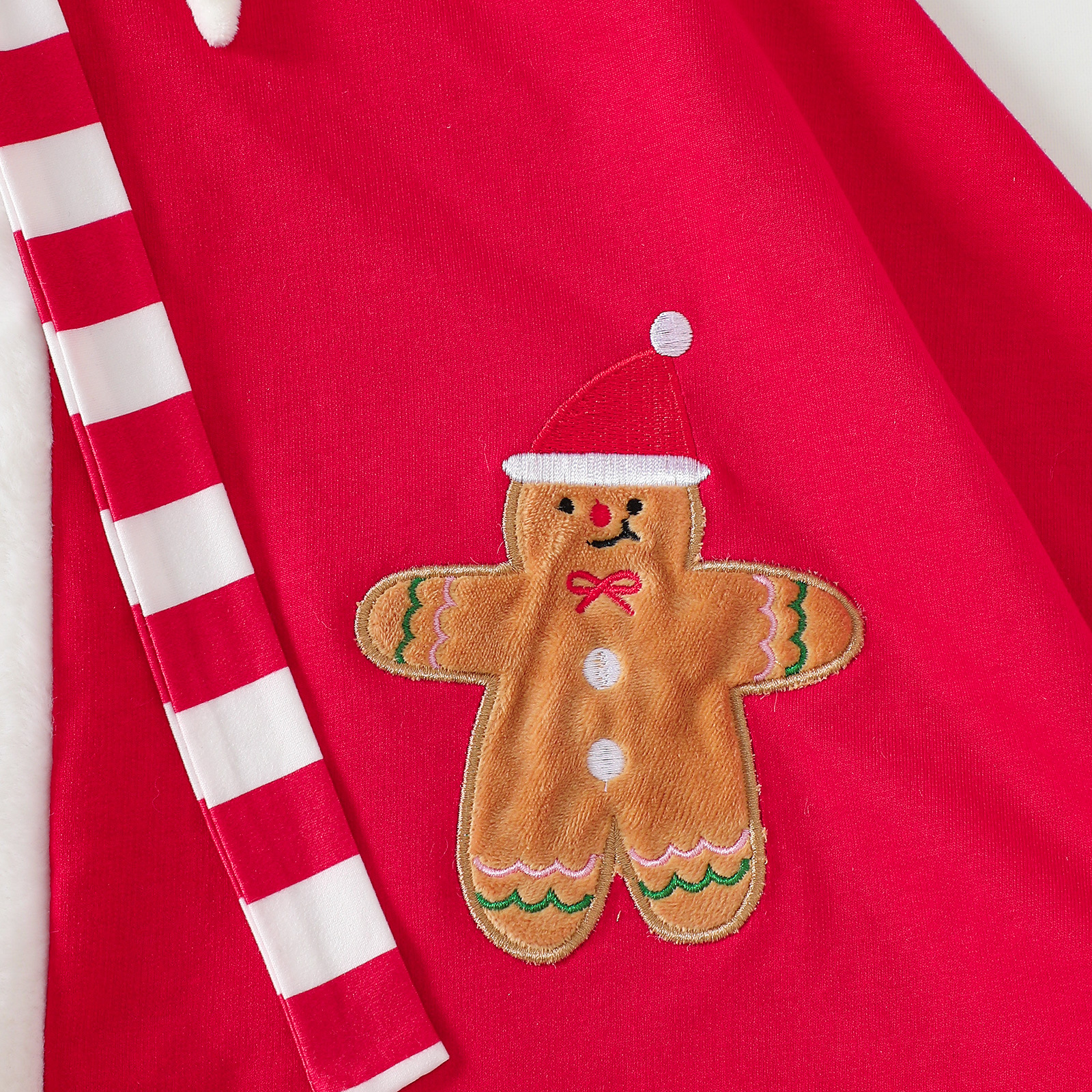 Kids Christmas Plush Trim Hooded Shawl 