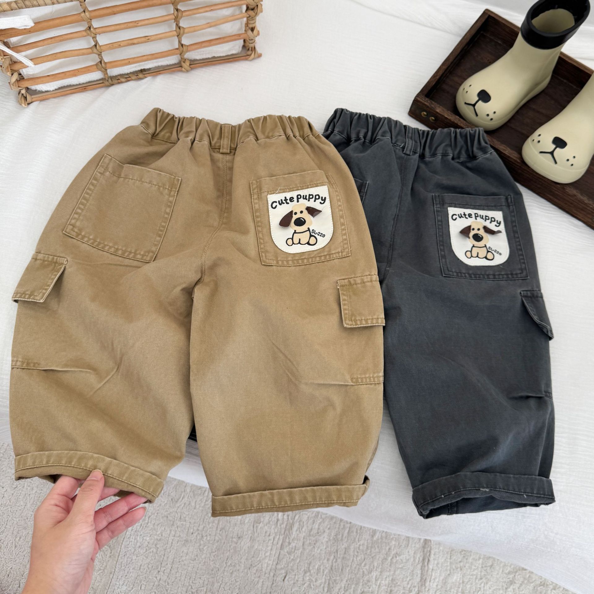DailyBebe Kids CUTE PUPPY Pocket Pants